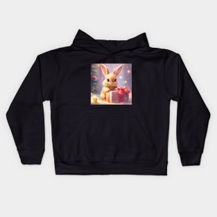 Ginger bunny Christmas tree and gifts Kids Hoodie